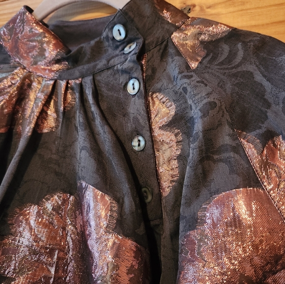 OLIPHANT NWT Rosa Black Button Neck Top SZ S - Picture 2 of 11